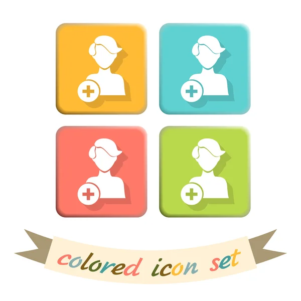 Add friend avatar icons — Stock Vector