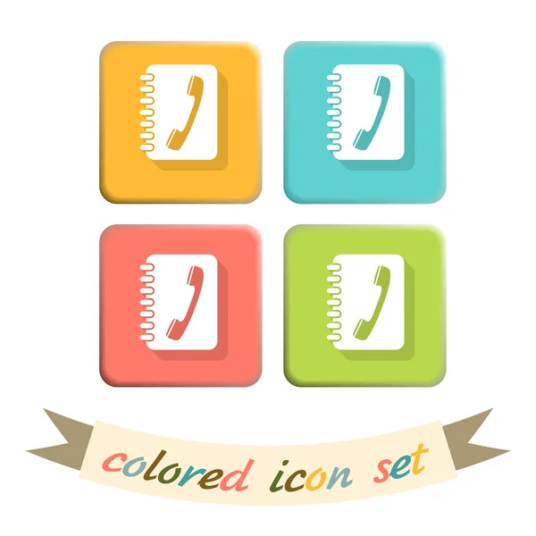 Telefoon adres boek icons set — Stockvector