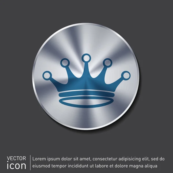 Icono de corona azul — Vector de stock