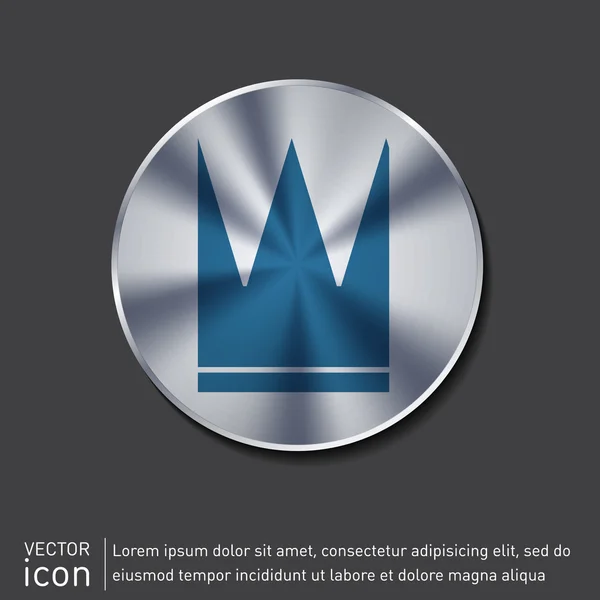 Icono de corona azul — Vector de stock