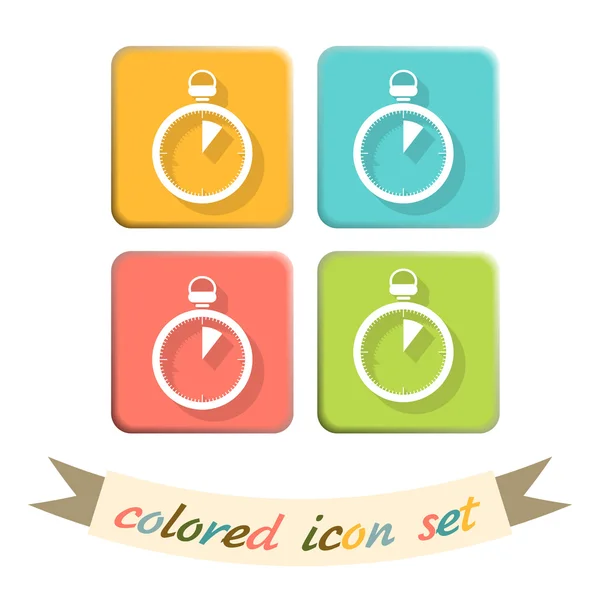 Color stopwatch icons set — Stock Vector