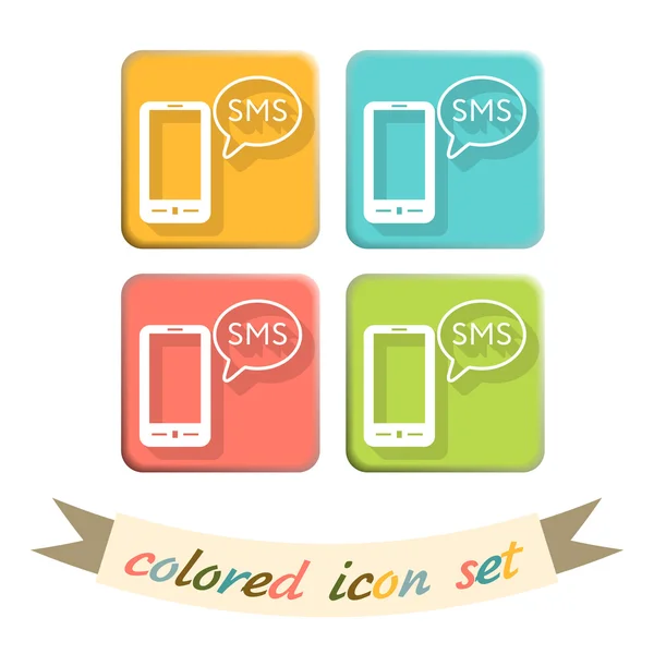 Smartphone s ikonami sms — Stockový vektor