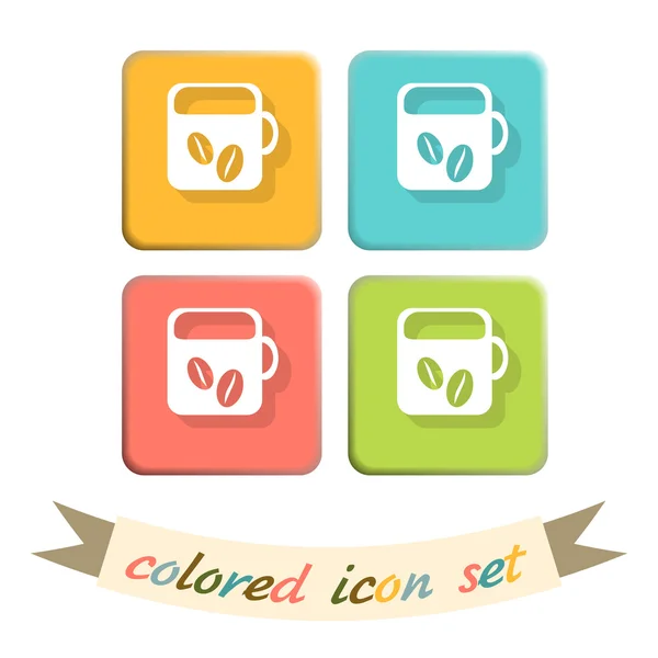 Cup of hot drink icons — Stock Vector