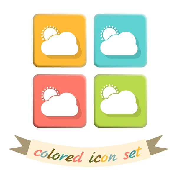 Weather icon, cloud  with sun — Stock Vector