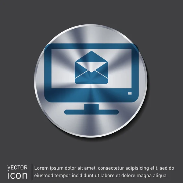Monitor con icono de correo — Archivo Imágenes Vectoriales
