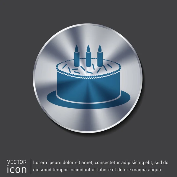 Icono de pastel de cumpleaños — Vector de stock