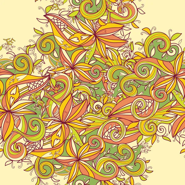 Soyut çizilmiş dalga çiçek desenli — Stok Vektör