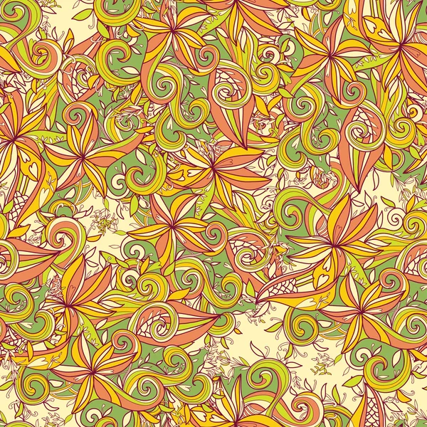 Абстрактный ручной рисунок волны цветочный узор — стоковый вектор