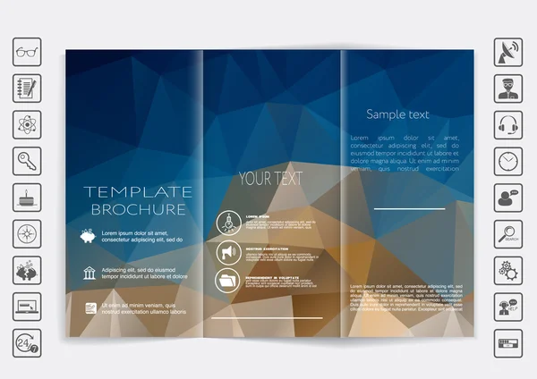 Tri-Fold Brochure modellare il design — Vettoriale Stock
