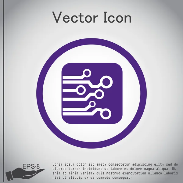 Circuit board, pictograma tehnologiei — Vector de stoc