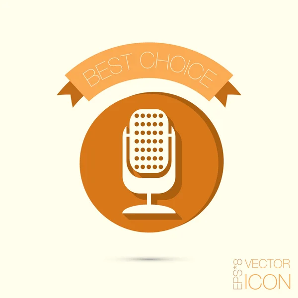 Round microphone icon — Stock Vector