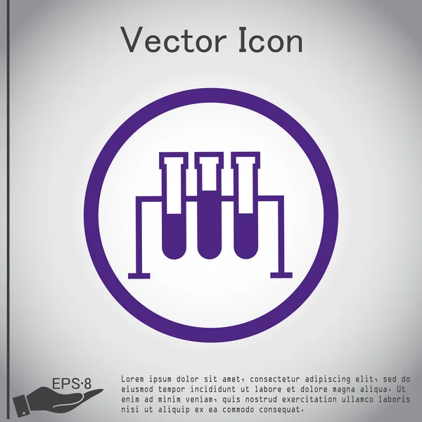 Chemie baňky na ikonu žárovky — Stockový vektor