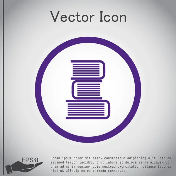 Icono educación, libros — Vector de stock