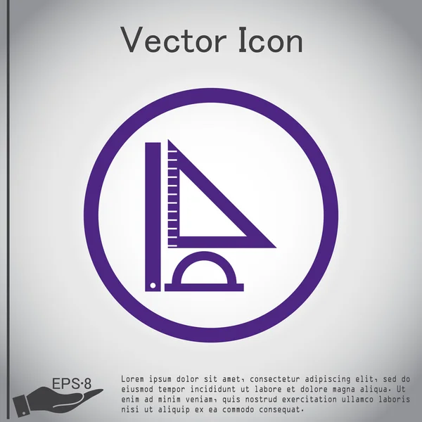 Régua, transferidor, triângulo — Vetor de Stock