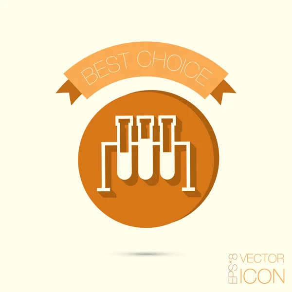 Bol of bekerglas. symbool icoon van de geneeskunde of chemie. de studie van de wetenschap — Stockvector