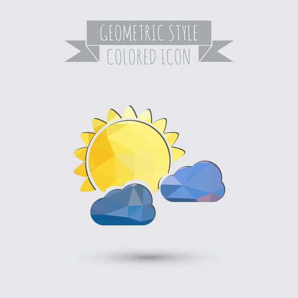 Sun behind the cloud. the weather icon — Stock Vector