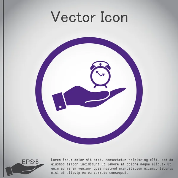 Alarm, ikona hodin — Stockový vektor