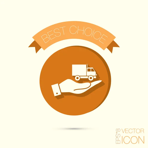 Mão segurando um caminhão —  Vetores de Stock