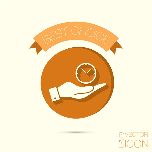 Mano sosteniendo un reloj — Vector de stock