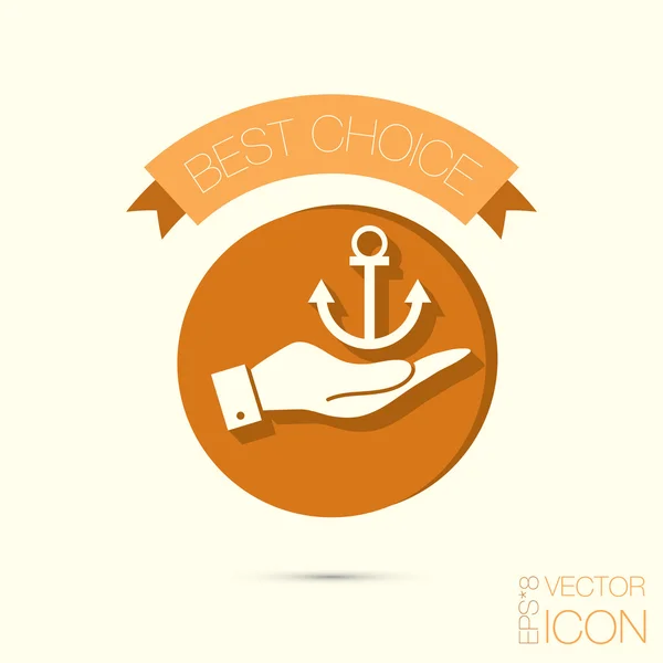 Hand holding a Nautical Anchor — Stock Vector