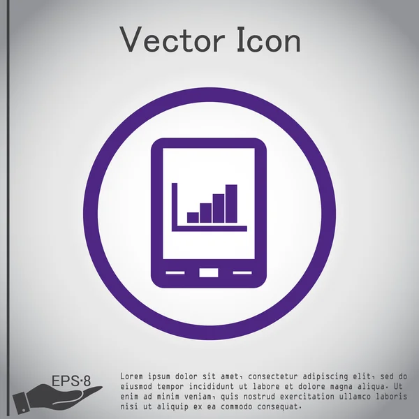 Pad Tablet s ikonou diagramu — Stockový vektor