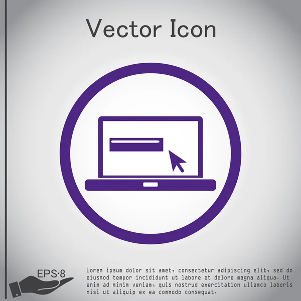 Ordenador portátil con flecha web — Vector de stock