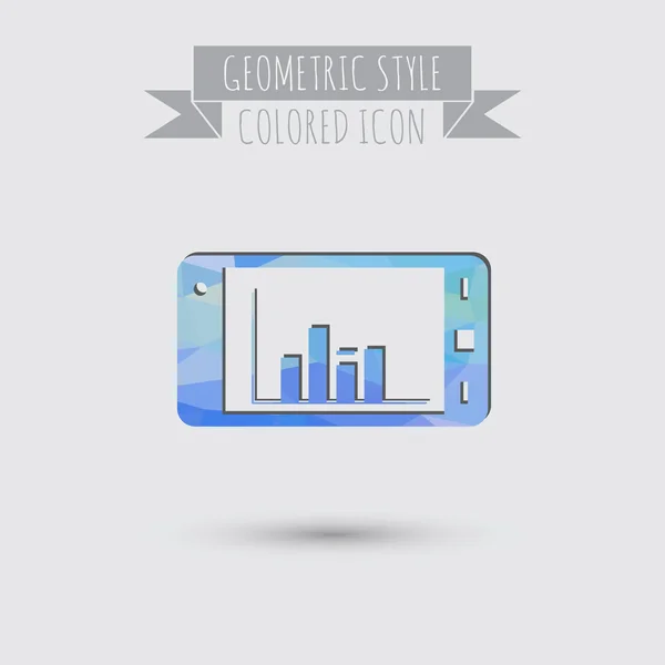 Smartphone com ícone de diagrama de negócios — Vetor de Stock