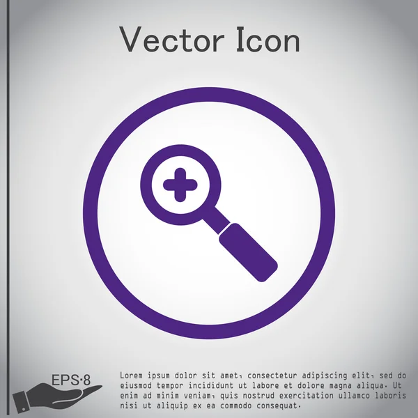 Lupa, zvýšení ikonu — Stockový vektor