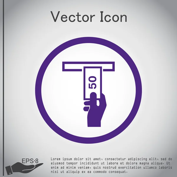 Withdrawing money from ATM icon — Stock Vector