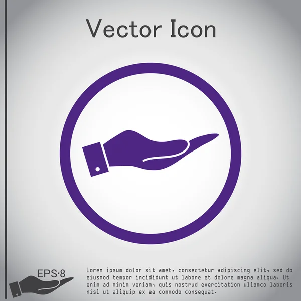 Hand presenteren iets pictogram — Stockvector