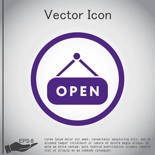 Otevřené popisek ikony — Stockový vektor