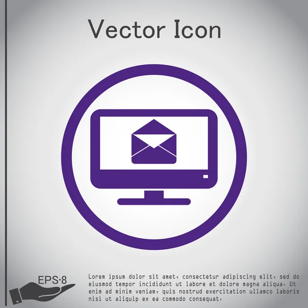 Monitor, sobre de carta — Archivo Imágenes Vectoriales