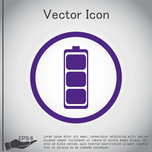 Symbol nabitou baterii — Stockový vektor