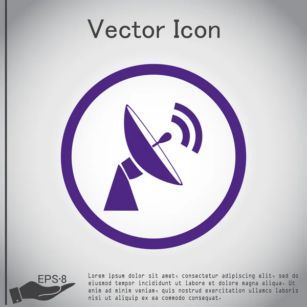 Ícone antena parabólica — Vetor de Stock