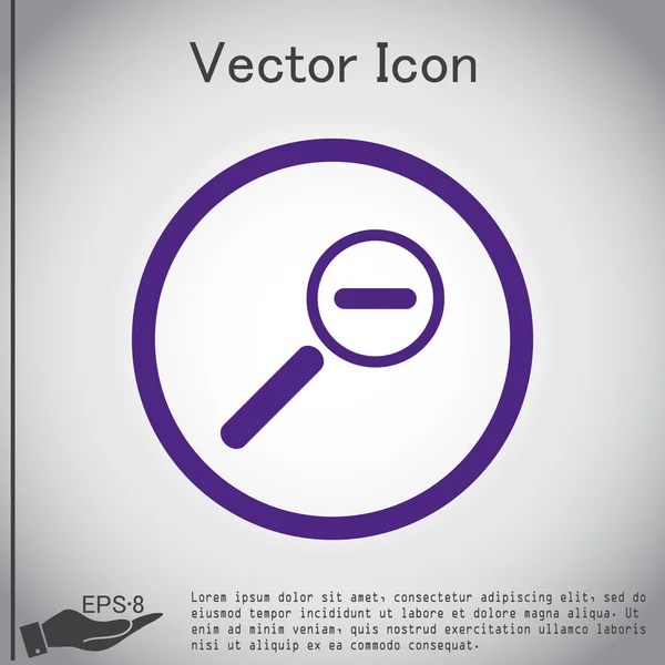 Vergrootglas, vermindering pictogram — Stockvector