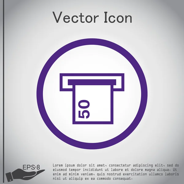 Retirar dinero del icono del cajero automático — Vector de stock