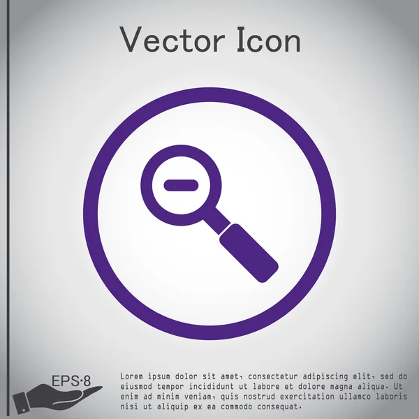 Lupa snížení ikona — Stockový vektor