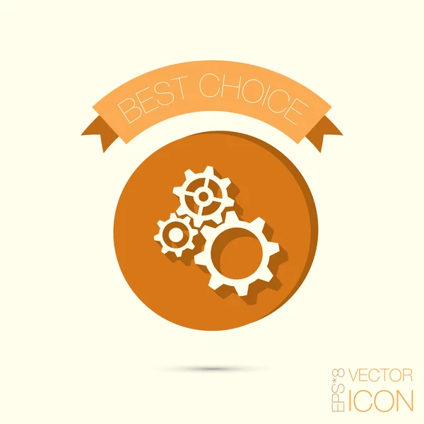Symbol of settings, cogwheel icon — Stock Vector