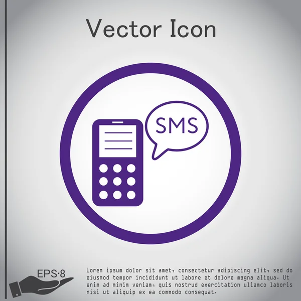 Smartphone con nube de diálogo sms — Vector de stock