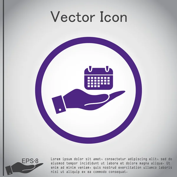 Hand holding   calendar icon — Stock Vector