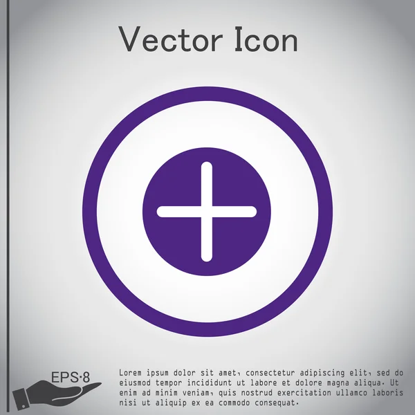 Más icono de signo. Símbolo positivo. — Vector de stock