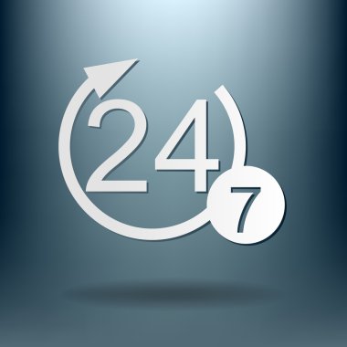 24 saat, 7 gün simgesi