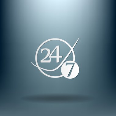 24 saat, 7 gün simgesi