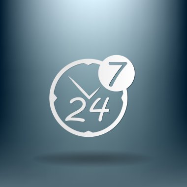24 saat, 7 gün simgesi