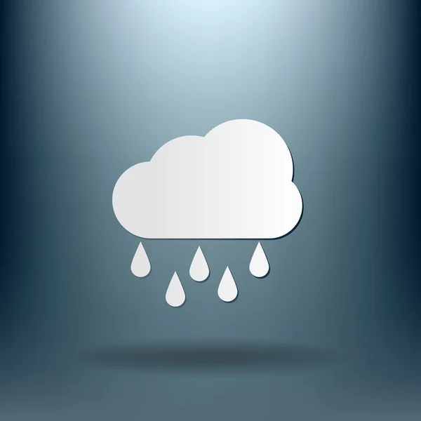 Pictogram van het weer. Cloud met regen. — Stockvector