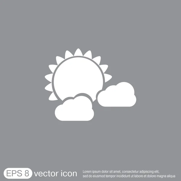 Väder ikon, solen bakom moln — Stock vektor