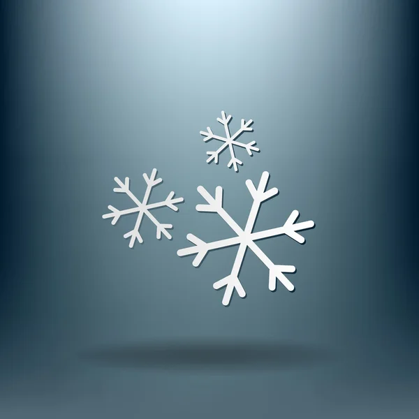 Icono del tiempo, copos de nieve signo — Vector de stock