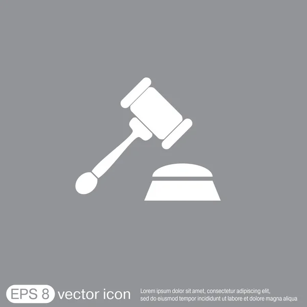 Gavel . icon of law — Stock Vector