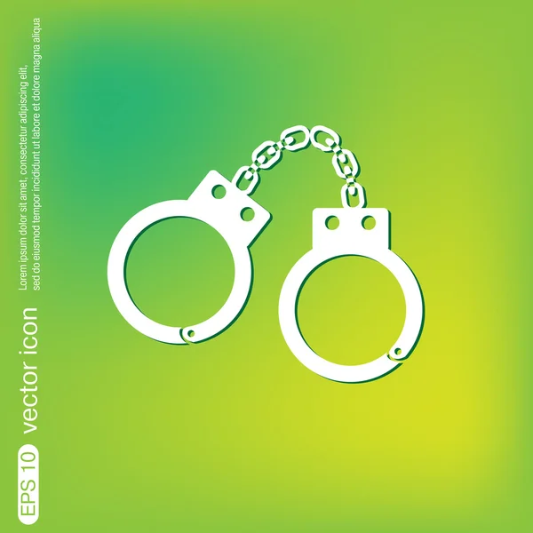 Handcuffs. police icon — Stock Vector