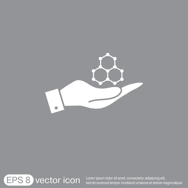 Icono de química de mano — Archivo Imágenes Vectoriales